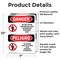 Signmission Do Not Enter Hazardous Area Bilingual Danger Sign, Vinyl Decal, 7in W x 10in L, 2PK OS-2PACK-DS-D-710-VS-1133 - alternate 3